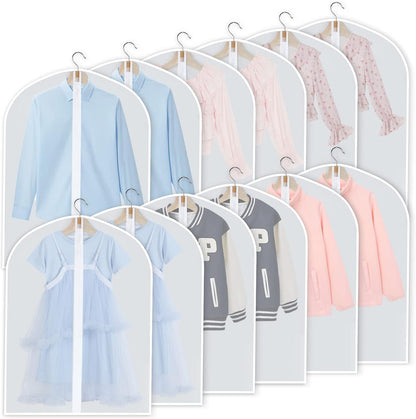 PEVA Kledinghoes Set – 12-Pack Hangende Kledinghoezen in 3 Maten (1 Kopen, Krijg 1 GRATIS)