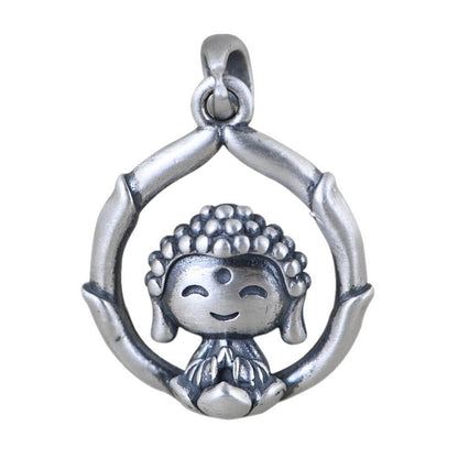 Zilveren Lotus Boeddha Hanger