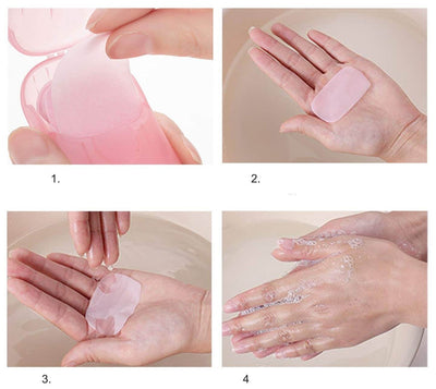 Draagbare Reis Zeep Papier Vellen (1+1 GRATIS)