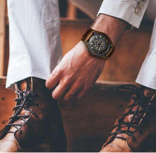 Herenhorloge chronograaf leder