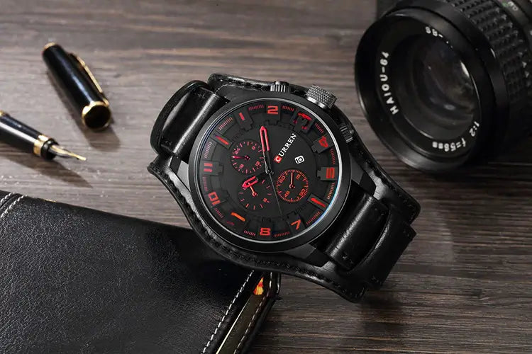 Herenhorloge chronograaf leder