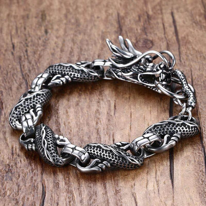 Vikings Drakenkop Mannenarmband