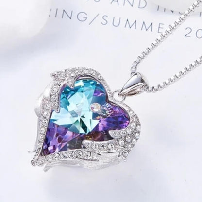 Hart en Vleugels Kristallen Ketting