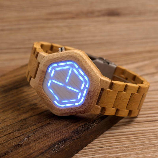 Digitaal Houten LED-horloge
