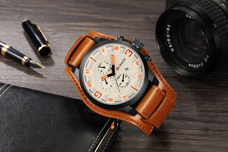 Herenhorloge chronograaf leder