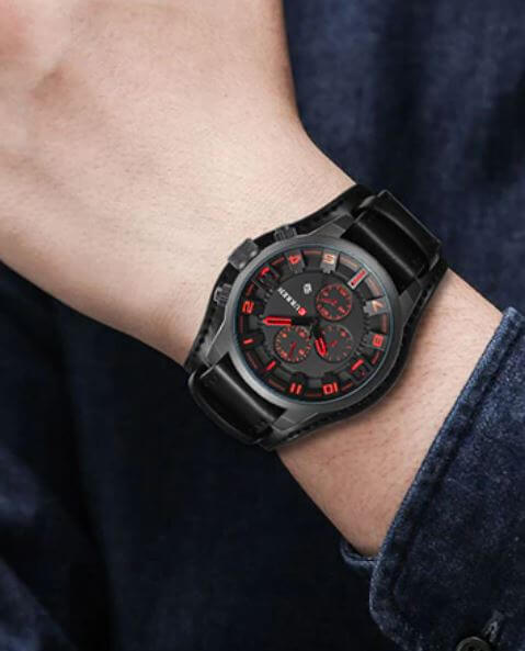 Herenhorloge chronograaf leder
