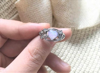 Mam Gegraveerd Hart Opaal Ring