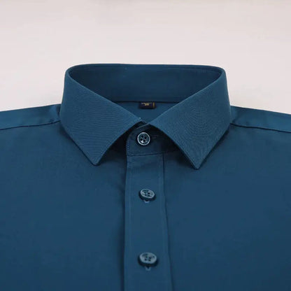 Easy Care Niet-Ijzer Rekbaar Solid Jurk Overhemd