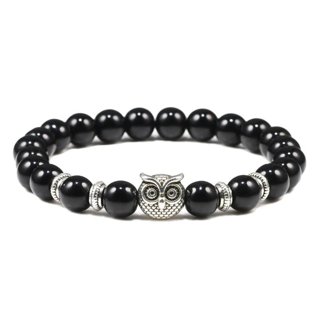 Natuurstenen Uil Bedel Armband
