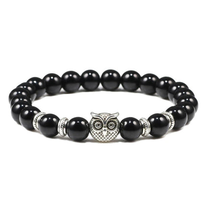 Natuurstenen Uil Bedel Armband