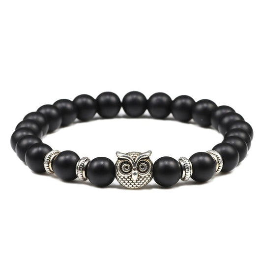 Natuurstenen Uil Bedel Armband