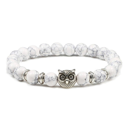 Natuurstenen Uil Bedel Armband