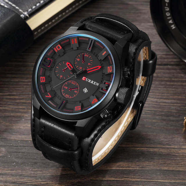 Herenhorloge chronograaf leder
