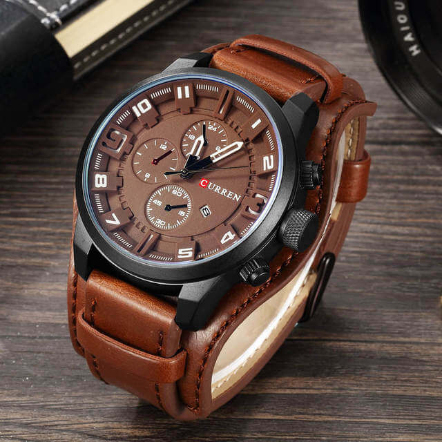 Herenhorloge chronograaf leder