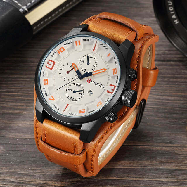 Herenhorloge chronograaf leder