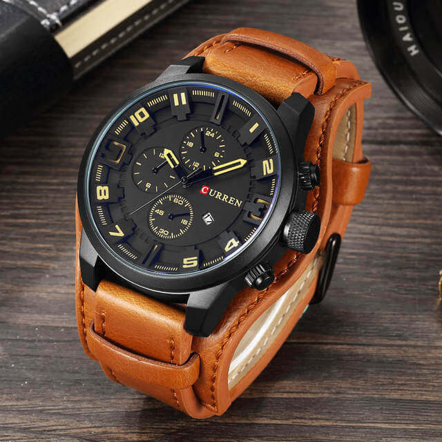 Herenhorloge chronograaf leder