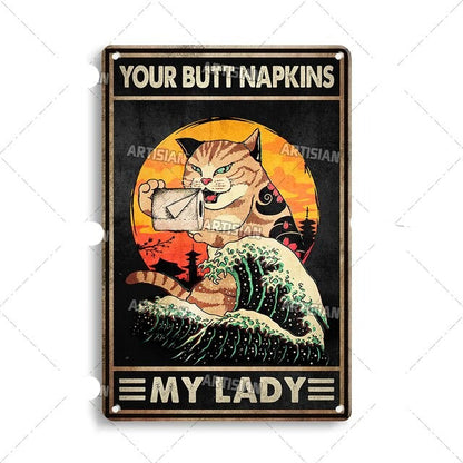 Vintage Cat | Metalen Poster