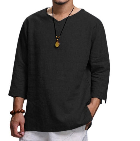 Adrian Shirt | Mannen Linnen T-shirt