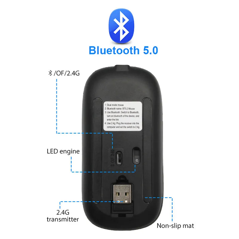 GardenFeel™ Wireless LED Muis | Oplaadbare Bluetooth muis