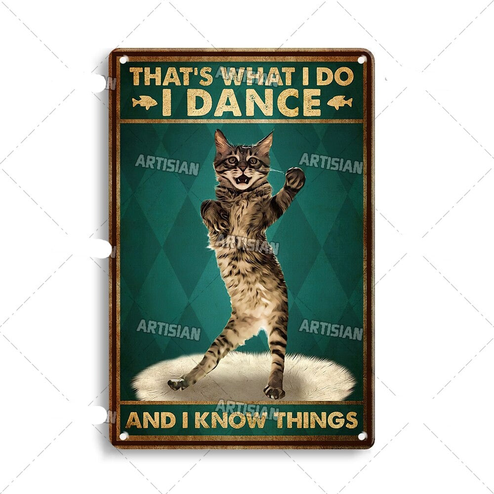 Vintage Cat | Metalen Poster