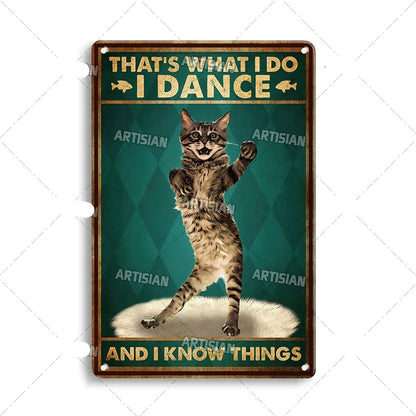 Vintage Cat | Metalen Poster