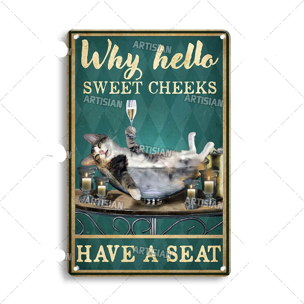 Vintage Cat | Metalen Poster