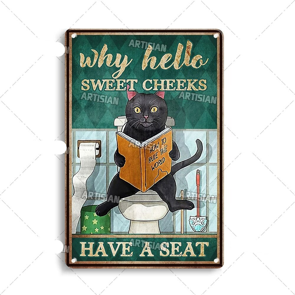 Vintage Cat | Metalen Poster