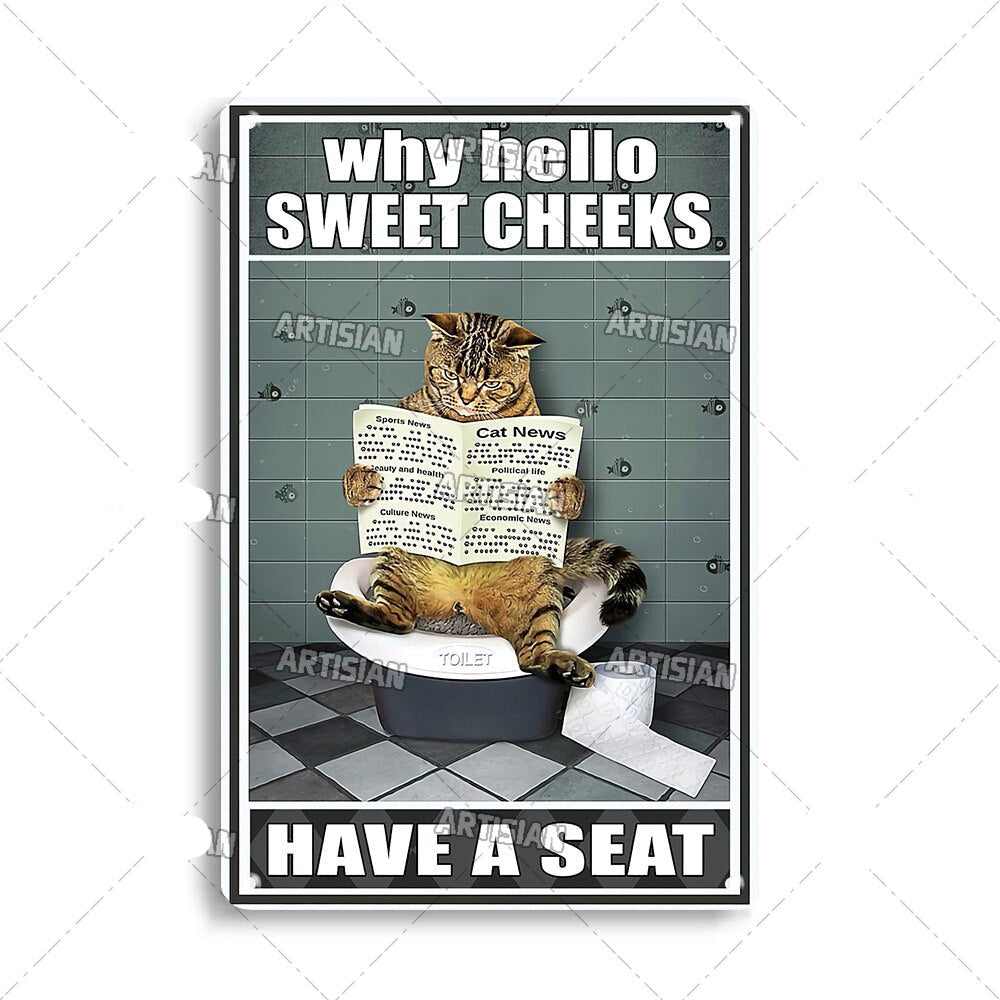 Vintage Cat | Metalen Poster