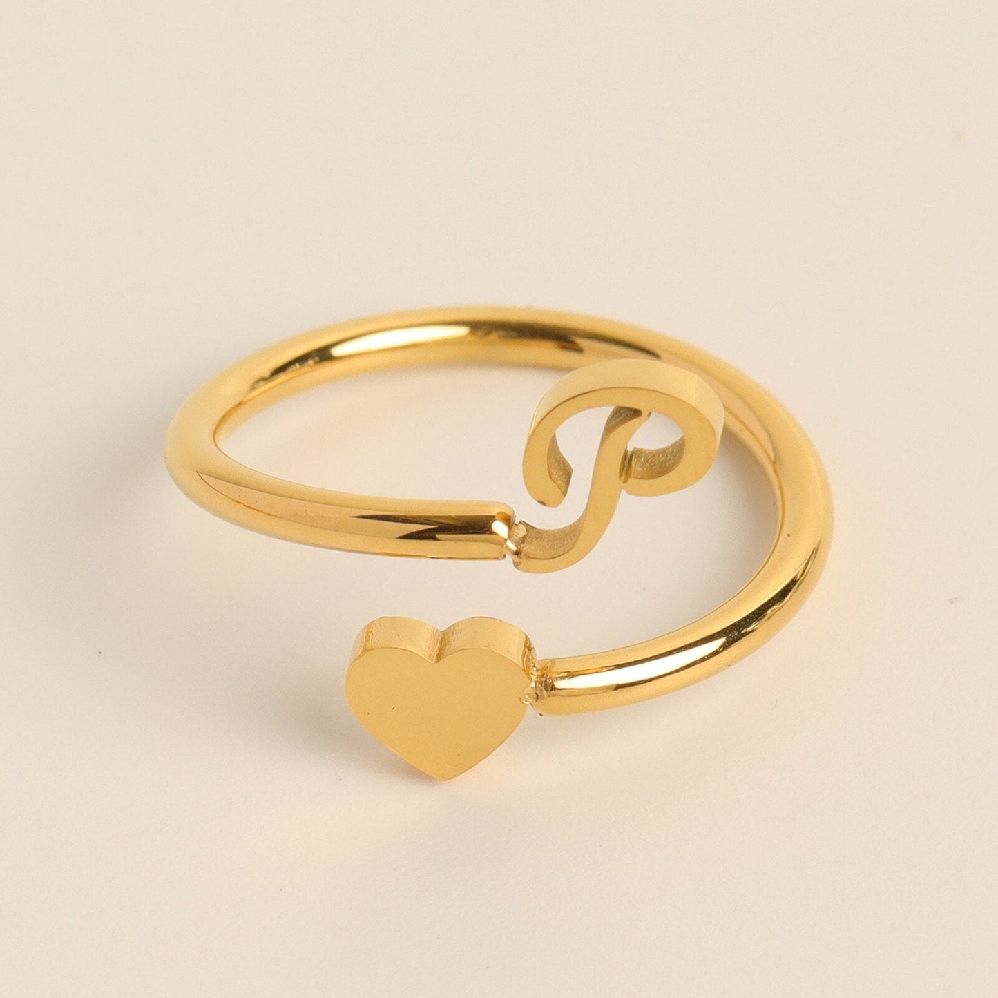 Initial Heart Ring | Letter Ring