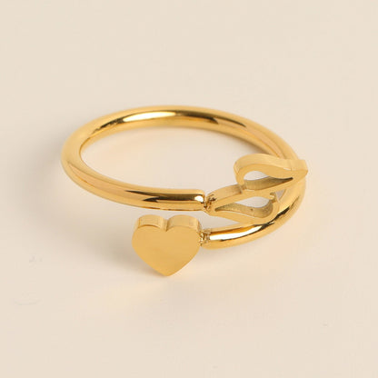 Initial Heart Ring | Letter Ring