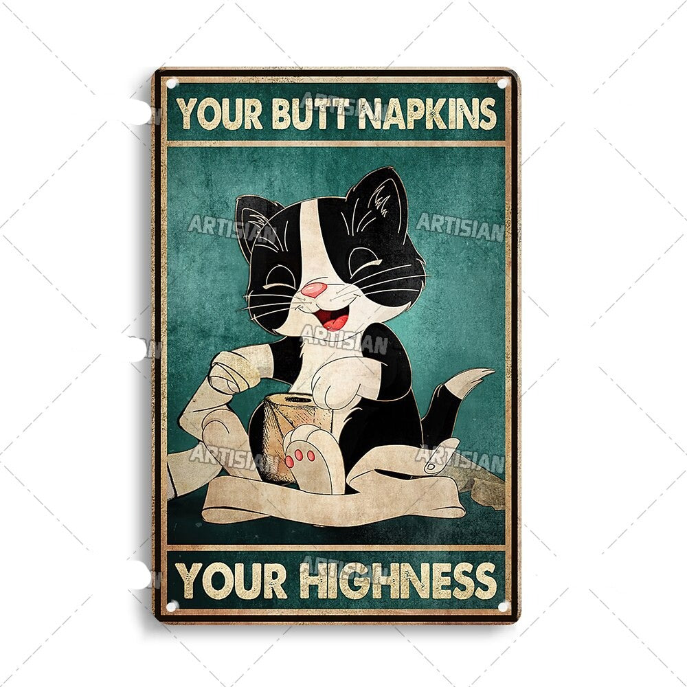 Vintage Cat | Metalen Poster