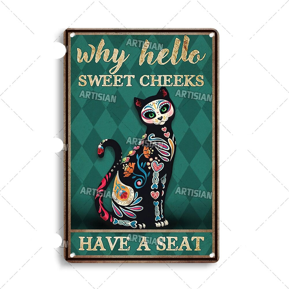 Vintage Cat | Metalen Poster
