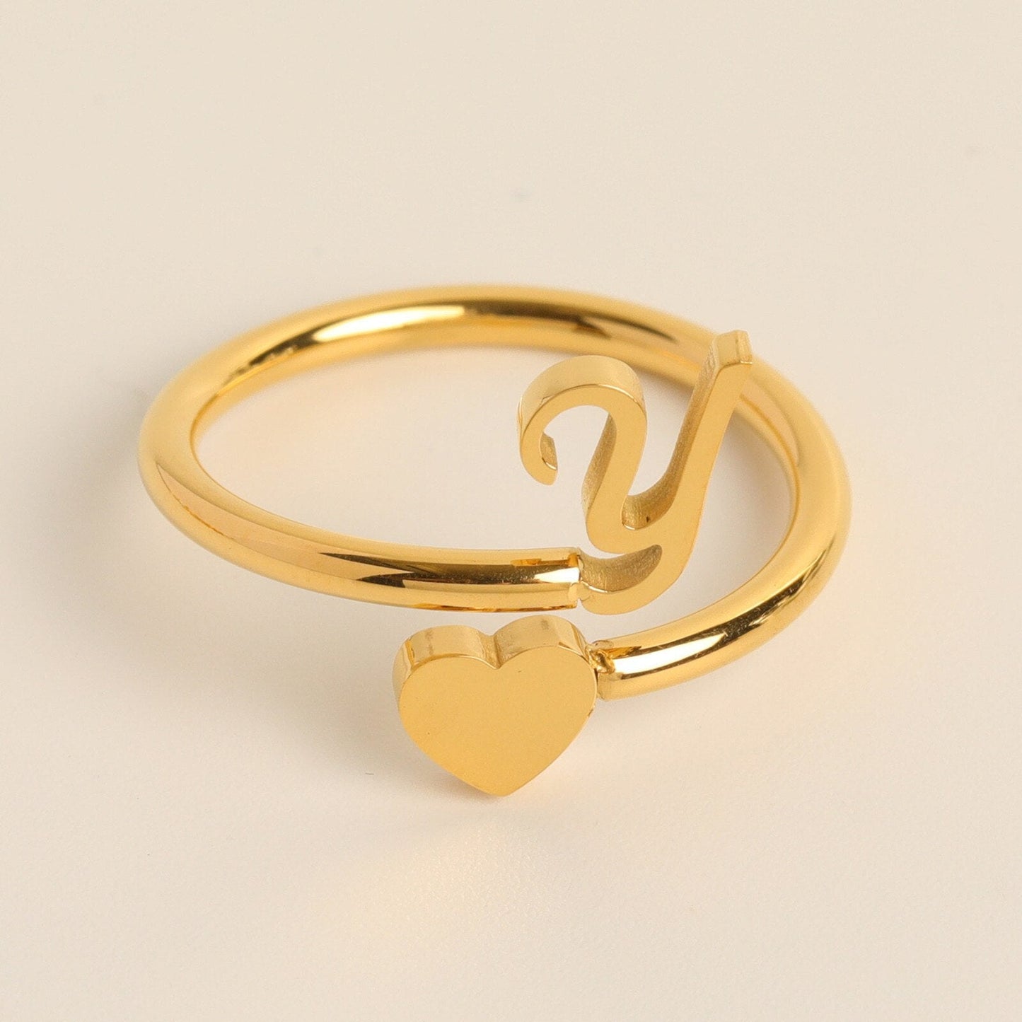 Initial Heart Ring | Letter Ring