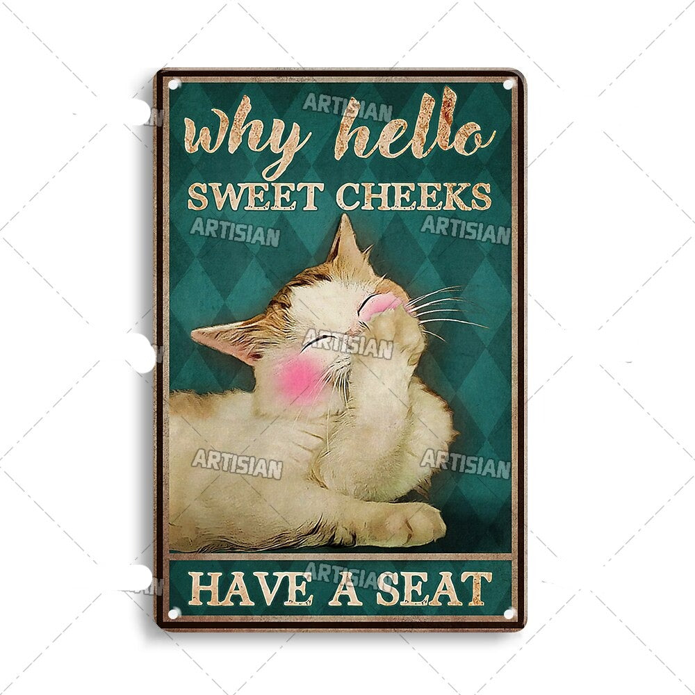 Vintage Cat | Metalen Poster