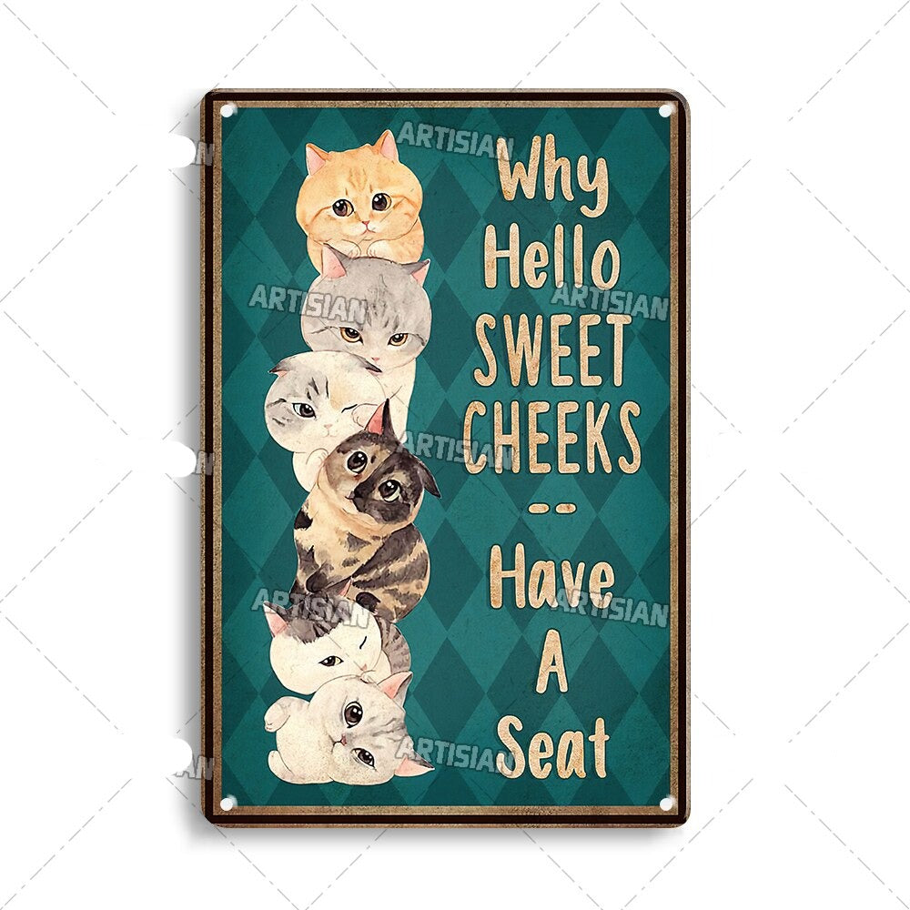 Vintage Cat | Metalen Poster