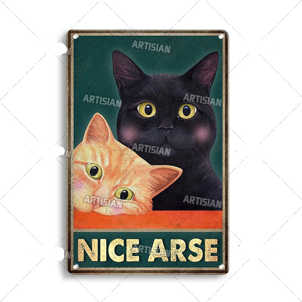 Vintage Cat | Metalen Poster