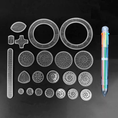 22pcs Spirograph