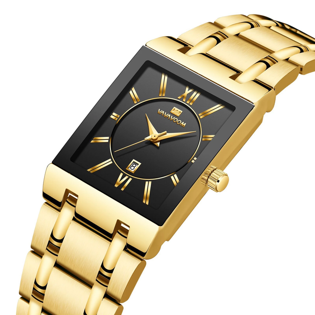 Gouden Vierkant Horloge