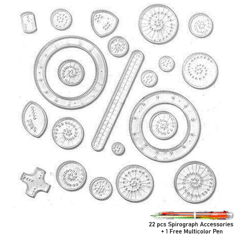22pcs Spirograph