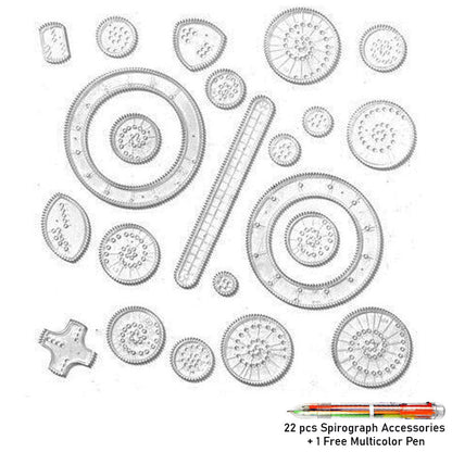 22pcs Spirograph