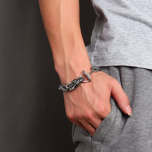 Vikings Drakenkop Mannenarmband