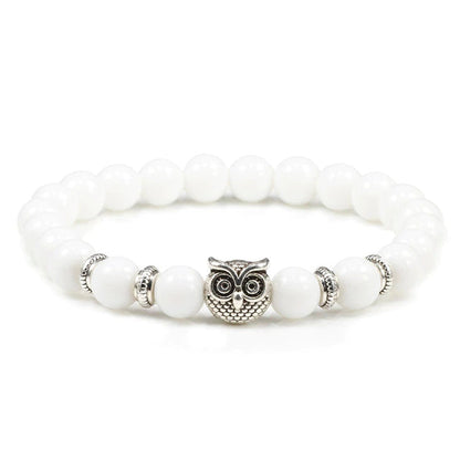 Natuurstenen Uil Bedel Armband