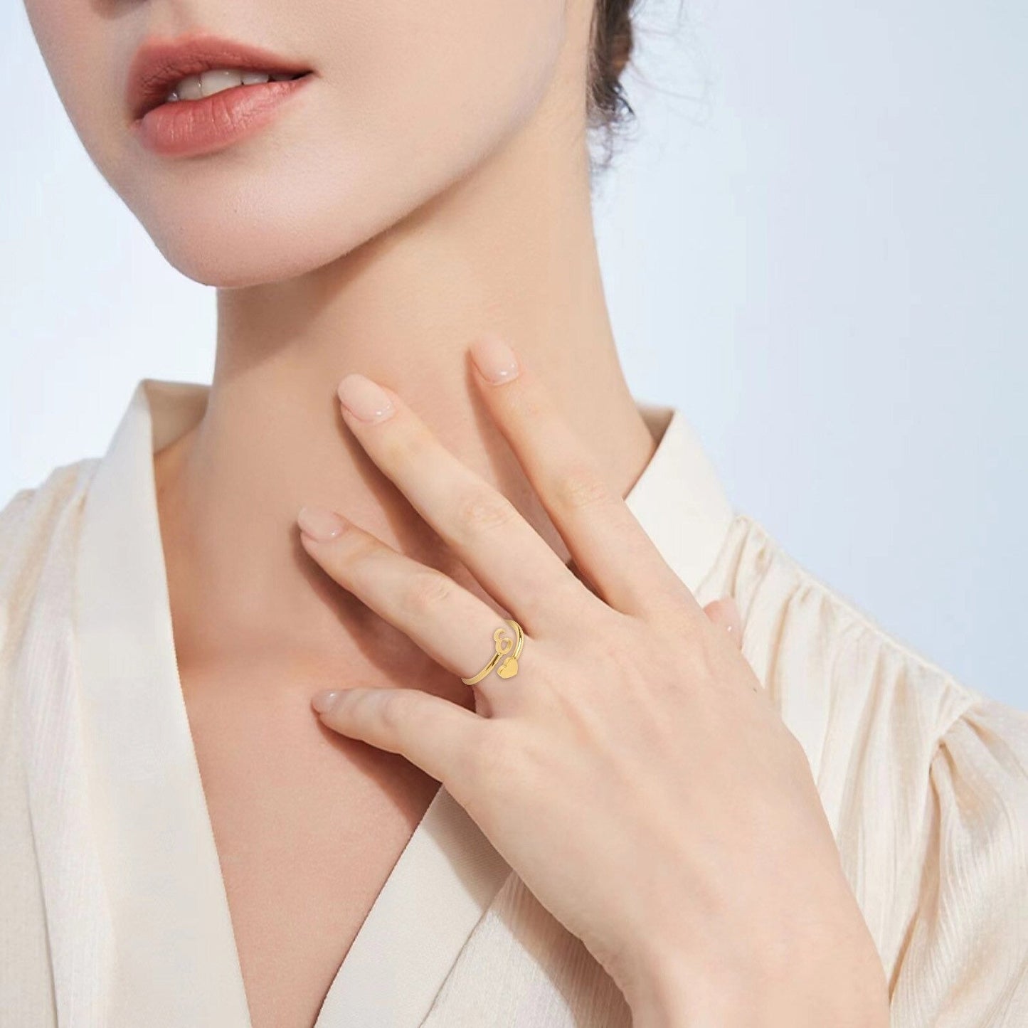 Initial Heart Ring | Letter Ring