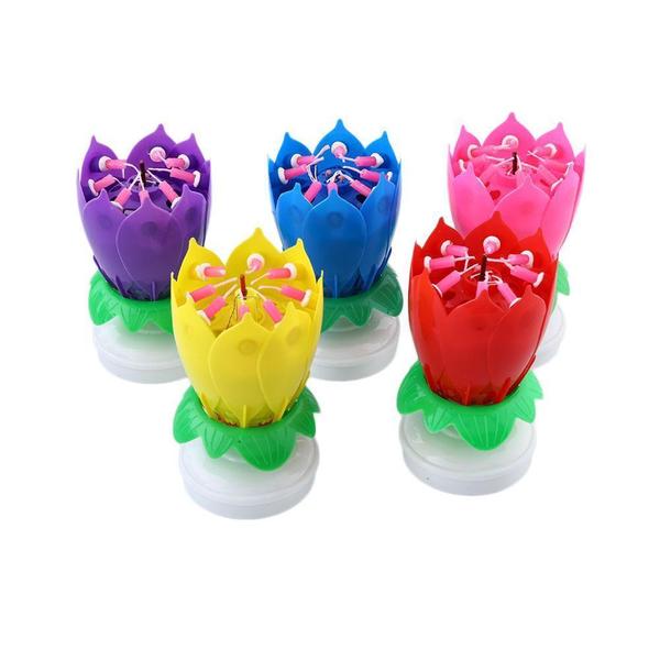 Musical Candle | Draaiende Lotus Kaars | 1+2 GRATIS