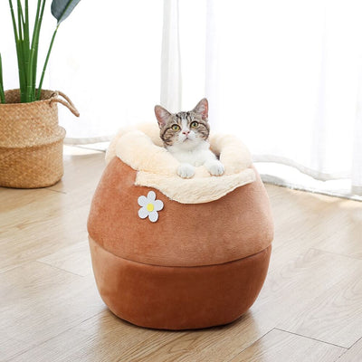 Cozy Cave | Opvouwbaar Zacht Pluche Kattenbed