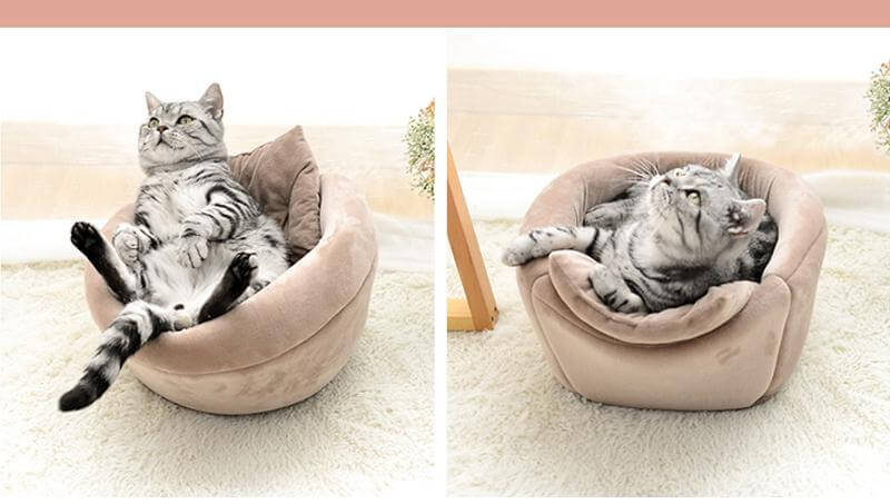 Cozy Cave | Opvouwbaar Zacht Pluche Kattenbed