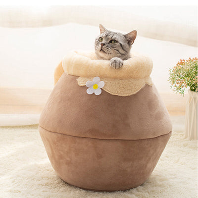Cozy Cave | Opvouwbaar Zacht Pluche Kattenbed