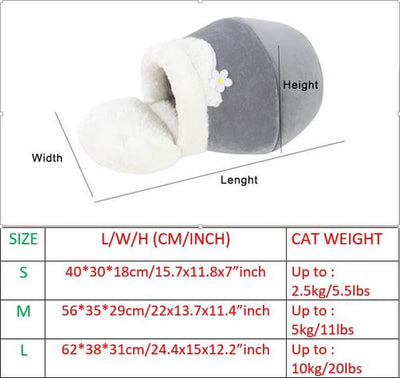 Cozy Cave | Opvouwbaar Zacht Pluche Kattenbed