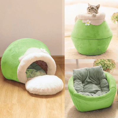 Cozy Cave | Opvouwbaar Zacht Pluche Kattenbed