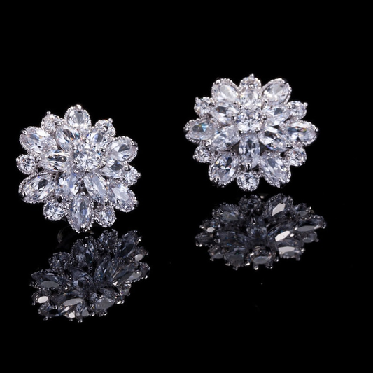 Bloeiende Kristallen Bloem Oorbellen